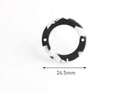 4 Connector Rings, Black and White Tortoise Shell Link, Resin Tortoise Bead, Bracelet Link, Donut Ring Link, Circle Ring 2 Holes, RG072-25-BW