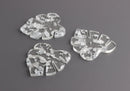2 Clear Monstera Pendants, Clear Resin Silver Flake, Palm Frond Charm, Transparent Acrylic Laser Cut Leaf, Monstera Dangles, FW035-39-CSF