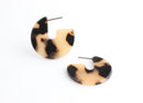 Blonde Tortoise Shell Hoop Findings, 1 Pair, Small Circle Earrings, Resin Hoop Earring, Wholesale Hoops Acetate Earring Parts, EAR069-30-BT