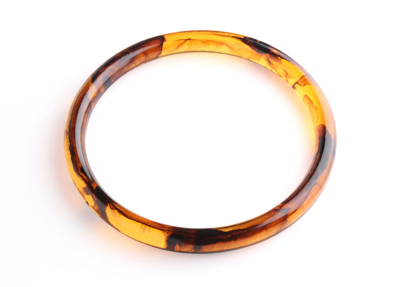 2 Acrylic Tortoise Shell Handbag Rings, 5 Inch Rings, Clutch Handle, Large Acrylic Purse Ring Connector, Rounded Edge Rings, RG073-120-AM01