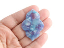 2 Quatrefoil Beads, Dreamy Pastel Colors, Statement Earrings Light Blue Tortoise Shell, Laser Cut Acrylic Shapes, Clover Charm, XY016-47-U02