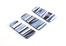 2 Trapezoid Charms in Blue Zebra Print, Black Stripes, Glitter Acrylic, 37 x 19mm