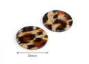 4 Brown Leopard Print Charms, Trendy Animal Print Beads, 30mm Large Acrylic Circle Blanks for Vinyl, Beige Leopard Pattern, CN192-30-LP04