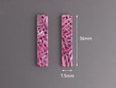 4 Acrylic Bar Blanks with Cross Hatch, Fluorescent Pink Acrylic Charm, Pink Tortoise Shell Earring Findings, Flat Bar Tags, BAR043-36-PK07