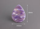 4 Lavender Purple Teardrop Earring Supplies, Pastel Colors, Resin Tortoise Shell Earring Making DIY, Acrylic Blanks Monogram, TD049-40-PL03