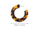 Tortoise Shell Shell Hoops, 1 Pair, Thick Hoops, Titanium Posts, Plastic Hoop Earring Parts, Full Hoops, Tortoiseshell Jewelry, EAR071-38-TT