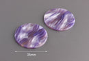 4 Large Disc Pendants in Metallic Purple Tortoise Shell, Monogramming Blanks Acrylic, DIY Wedding Earrings, Plastic Disc, CN175-35-PL03