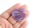 2 Lavender Purple Acetate Charms, Flat Half Circle Finding, Half Moon Pendant, Purple Tortoise Shell Bead, DIY Earring Wedding, CN178-37-PL03
