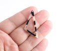 4 Thin Triangle Charms, Open Triangle Ring Connector Link, Light Tortoise Shell Earring Findings, Geometric Dangle Earring Part, TR024-39-WT