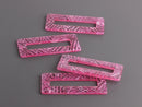 2 Large Flat Rectangle Charm, DIY Earring Dangle, Hot Pink Bridesmaid Jewelry Finding Supply, Tortoise Shell Necklace Pendant, DX081-50-PK07