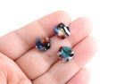 4 Tiny Hexagon Charms, 12mm Disc Blanks, Laser Cut Acrylic Shapes, Stud Earring Supplies, Rainbow Tortoise Shell Beads, DX083-12-DMC