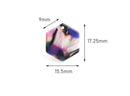 4 Small Hexagon Charms, Rainbow Acrylic Earring Blanks, Flat Colorful Acrylic Discs, Pretty Tortoise Shell Jewelry Supplies, DX084-17-KMC