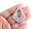 4 Silver Snakeskin Diamond Shape Charms, Light Gray Crocodile Pattern, Flat 1.5 Inch Teardrop Findings Cut Out, Gold Glitter, TD051-38-GY03