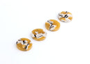 4 Bright Yellow Tortoise Shell Cabochon, Tortoise Discs No Holes, Mini Round Circle, Sunflower Yellow Beads, Resin Flat Backs, LAK042-16-YWB