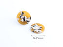 4 Bright Yellow Tortoise Shell Cabochon, Tortoise Discs No Holes, Mini Round Circle, Sunflower Yellow Beads, Resin Flat Backs, LAK042-16-YWB