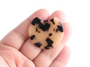 2 Blonde Tortoise Shell Circle Pendants, Acrylic Earring Parts, Scoop Charm, Flat Round Discs, Resin Half Moon Pendant, CN213-37-BT