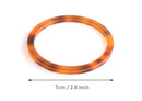 1 Large Acrylic Ring, Plastic O Rings, Purse Hardware Rings, Transparent Orange Red Tortoise Shell Links, Thin Ring Connectors, RG079-70-FT