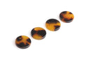 4 Round Charms with 2mm Hole, Tortoise Shell Stud Earring Findings Eco-Friendly, 14mm Diameter, Tiny Acrylic Earring Blanks, CN217-14-TT