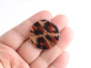 4 Brown Leopard Print Charms, Trendy Animal Print Beads, 30mm Large Acrylic Circle Blanks for Vinyl, Beige Leopard Pattern, CN192-30-LP04