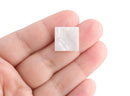 4 White Pearl Flatback Rhinestones, Plastic Square Chips, DIY Studs, 16mm Square Cabochon, Acrylic Earring Blank Findings, LAK043-16-W12