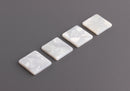4 White Pearl Flatback Rhinestones, Plastic Square Chips, DIY Studs, 16mm Square Cabochon, Acrylic Earring Blank Findings, LAK043-16-W12