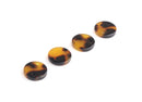 4 Small Tortoise Shell Links, Two Holes, Cellulose Acetate, 12mm