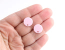 4 Soft Pink Acrylic Stud Earring Blanks, Round Circle Blanks 1mm Hole, Post Ear Stud Components, Light Pastel Pink Dot Studs, EAR076-14-PK11