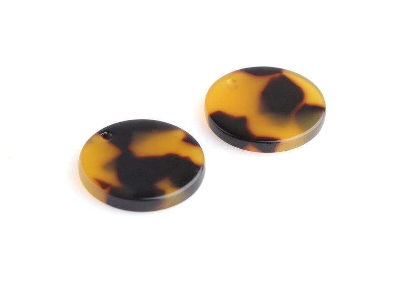 Tortoise Shell Tag 4 Round Acrylic Tags, 18mm Discs Resin Tortoise Shell Circle Pendant 1