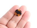 4 Round Circle Connectors 15mm, 2 Hole Connector Charms, Tokyo Tortoise Shell Link Two Hole Disc Pendant, Cut Out Shape Acrylic, CN228-15-TT