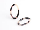 4 Oval Connector Charms, 33mm x 20mm, Closed Jump Ring Loops, Plastic Acetate Chain Link, White Tortoise Shell Jewelry Findings, VG047-33-WT