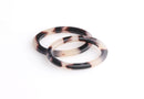 4 Oval Connector Charms, 33mm x 20mm, Closed Jump Ring Loops, Plastic Acetate Chain Link, White Tortoise Shell Jewelry Findings, VG047-33-WT
