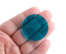 4 Large Acrylic Circles in Transparent Blue, Laser Cut Shapes, 35mm