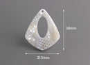4 Silver Snakeskin Diamond Shape Charms, Light Gray Crocodile Pattern, Flat 1.5 Inch Teardrop Findings Cut Out, Gold Glitter, TD051-38-GY03