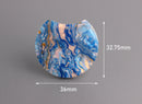 2 Half Circle Earring Findings in Blue Pink Marble, Acrylic Pour Jewelry, Mismatched Earring Components, Marbled Resin Beads, CN204-36-IM04