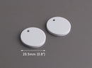 4 Dove Grey Earring Charms, 20mm Round Disc Charms, Anklet Charm, Bracelet Dangle Drops, 2mm Hole, Light Gray Acrylic Beads, CN240-20-GY05