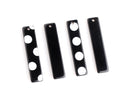 4 Rectangle Bar Charms, White and Black Polka Dots, Cellulose Acetate, 36 x 7.5mm