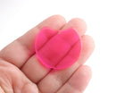2 Neon Pink Half Circles, 1.4" Inch, Transparent Pink Acrylic Blanks, Necklace Geometric Charms, Monogram Blanks for Vinyl, CN250-36-PK13