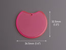 2 Neon Pink Half Circles, 1.4" Inch, Transparent Pink Acrylic Blanks, Necklace Geometric Charms, Monogram Blanks for Vinyl, CN250-36-PK13