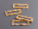 2 Yellow Tortoise Shell Rectangle Flat Beads, 2" Inch, Cellulose Acetate Links, Acrylic Cutouts for Earrings, Resin Pendant, DX093-50-YW01
