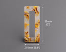 2 Yellow Tortoise Shell Rectangle Flat Beads, 2" Inch, Cellulose Acetate Links, Acrylic Cutouts for Earrings, Resin Pendant, DX093-50-YW01