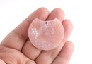 2 Light Pink Snakeskin Half Circles, Crocodile Pattern, Animal Print Bead, Shimmer Glitter Acrylic Blank, DIY Jewelry Supplies, CN209-37-PK12