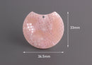 2 Light Pink Snakeskin Half Circles, Crocodile Pattern, Animal Print Bead, Shimmer Glitter Acrylic Blank, DIY Jewelry Supplies, CN209-37-PK12