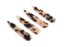 4 Long Teardrop Charms, 54x11mm, Acrylic Tortoise Shell Bead, Bell Shape, Blonde Tortoiseshell Earring Component, Resin Pendant, TD060-54-BT