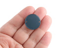 4 Marine Blue Circle Connectors, Two Holes, Cellulose Acetate, 22mm