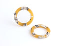 4 Open Circle Necklace Connectors, Ring Links 2 Hole Beads, Acrylic Acetate Charms, Tortoise Shell Jewelry Earring Charms, RG080-24-YWB