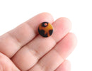 4 Round Charms with 2mm Hole, Tortoise Shell Stud Earring Findings Eco-Friendly, 14mm Diameter, Tiny Acrylic Earring Blanks, CN217-14-TT