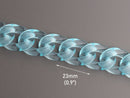 1ft Acrylic Chain Links in Sky Blue, 23mm, Transparent Lucite, Unfinished Chain