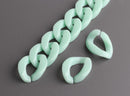 1ft Mint Green Acrylic Chain Links, 23mm, Seafoam Colored, For Big Necklaces