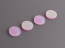 4 Small Round Charms, Ballet Pink and White Pearl, Cellulose Acetate, 12mm