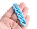 1ft Water Blue Acrylic Chain Links, 23mm, Miami Cuban Connectors, For Glasses Lanyards